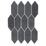 veranda black tumbled slate-1.5 x 4 picket mosaic