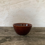 vintage glowy brown stoneware bowl