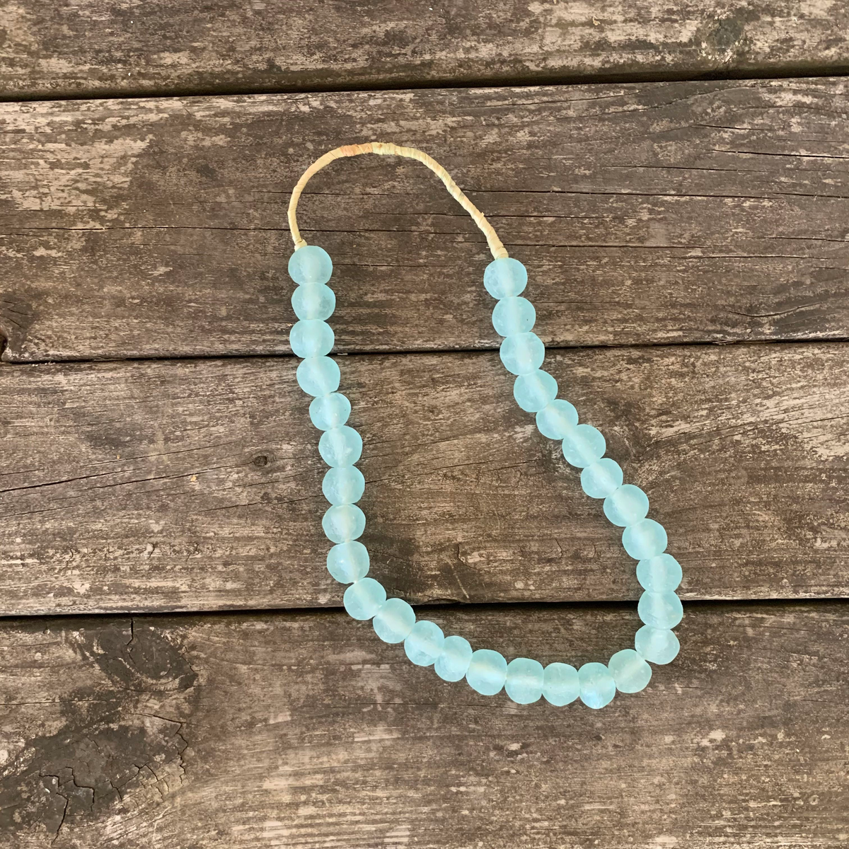 clear aqua recycled glass beads – Lauren Liess