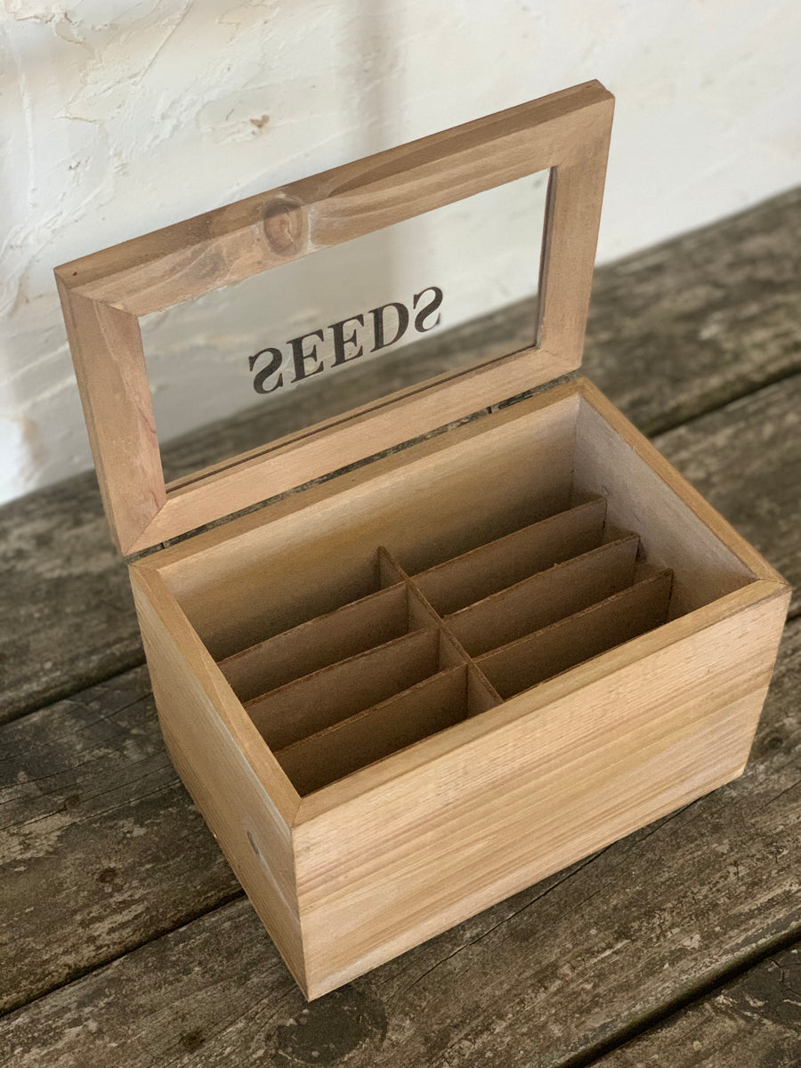 Hand Carved Seed Storage Box