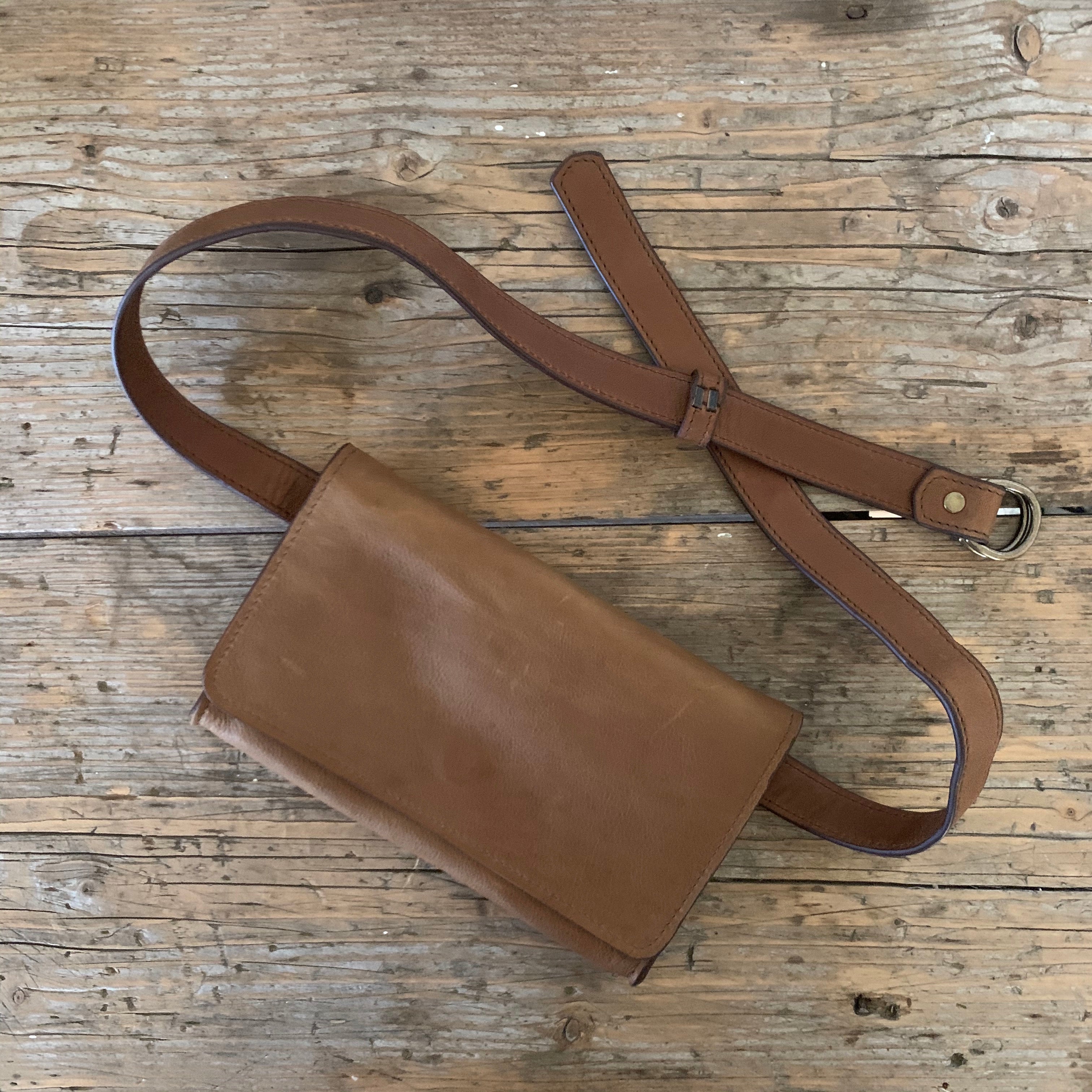 LL reclaimed leather hip pouch