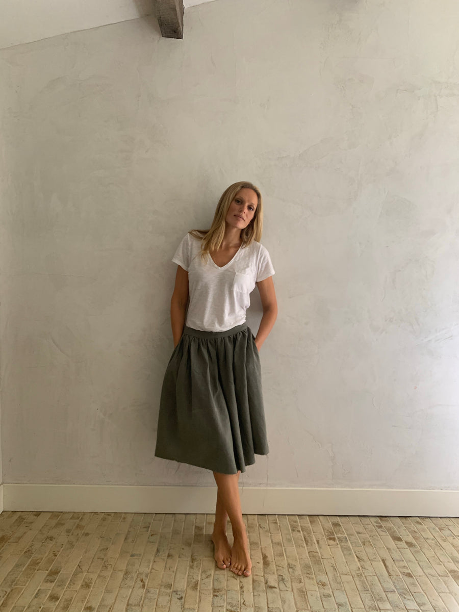 スカート johnsmedley LINEN QUILT SKIRT image_4378279b-d15e-4b20-a898-