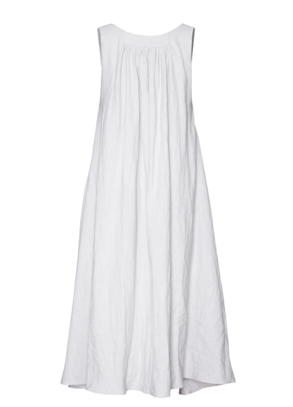 Linen Sleeveless Dress- Silver 1
