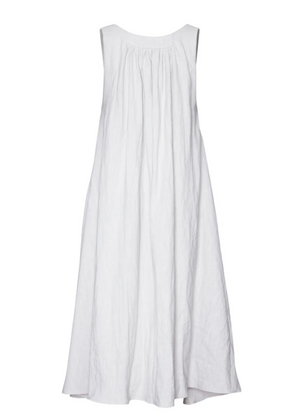linen sleeveless dress- silver