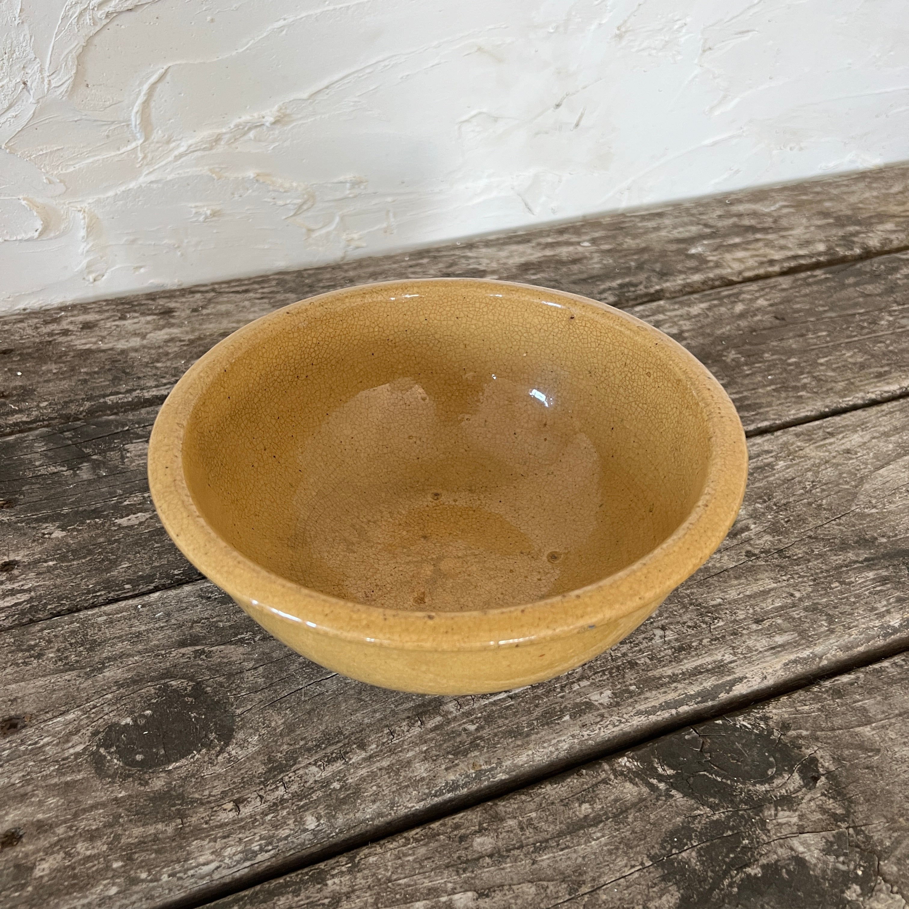 yellowware antique mixing bowl