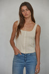 cream pointelle tank top