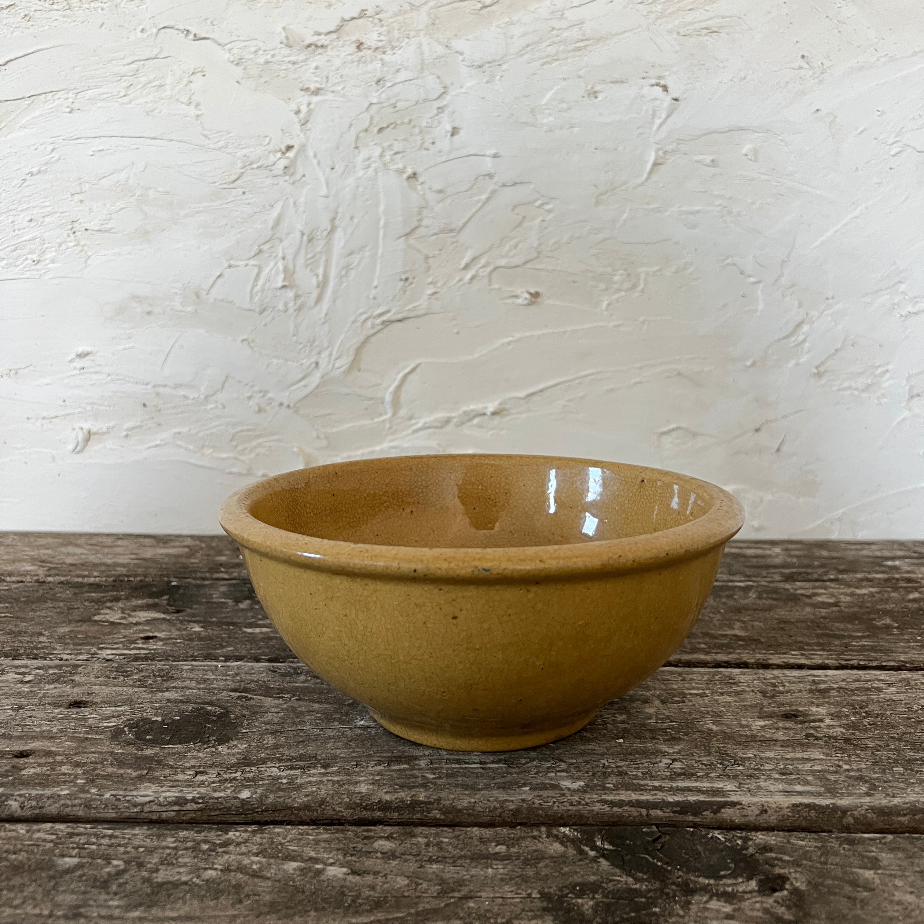 yellowware antique mixing bowl