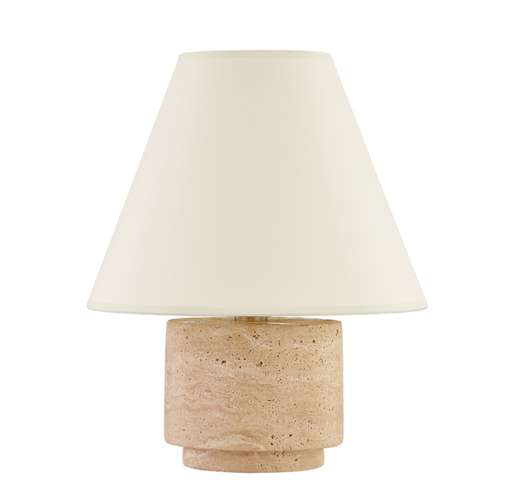 travertine cylinder table lamp