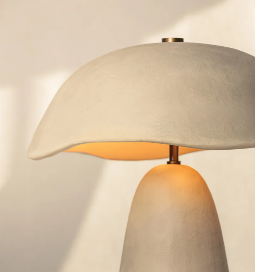 mottled ceramic dome shade table lamp