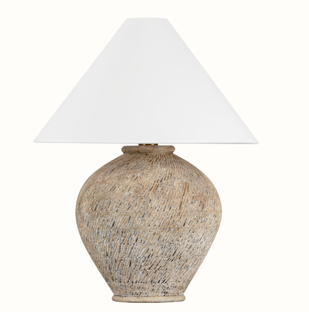 grooved ceramic table lamp