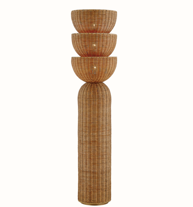 wicker bowl floor lamp