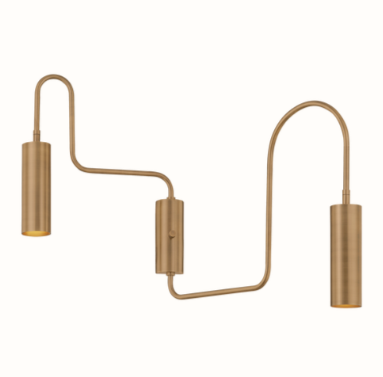 articulating brass cylinder sconce