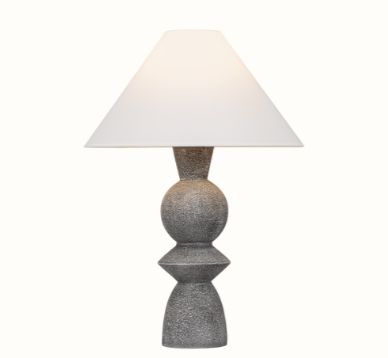 geometric stone ceramic table lamp