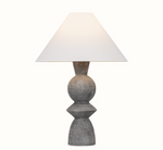 geometric stone ceramic table lamp