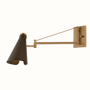 pivoting brass and bronze sconce