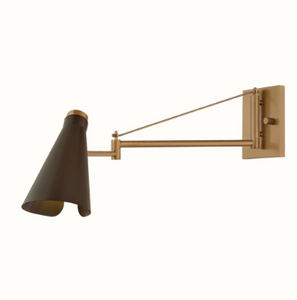 pivoting brass and bronze sconce