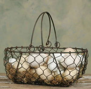 oxidized metal gathering basket