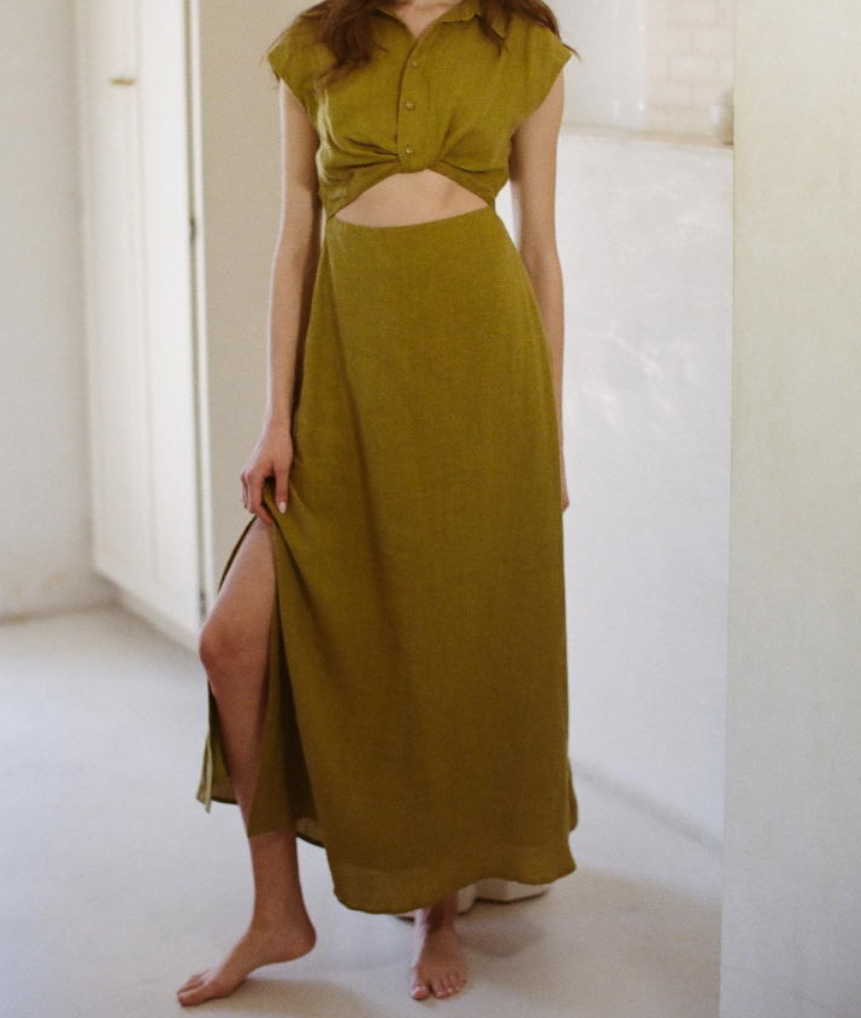 olive linen cutout maxi dress large olive linen cutout maxi dress large