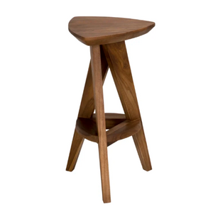 twisted teak counter stool