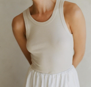 cream organic cotton racerback tank
