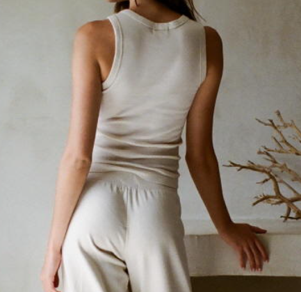 cream organic cotton racerback tank
