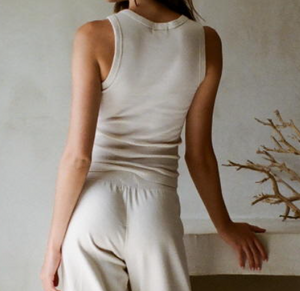 cream organic cotton racerback tank