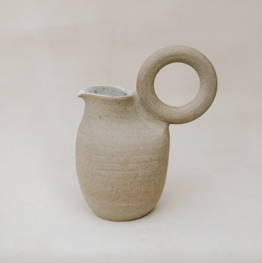 grey ceramic ring pitcher