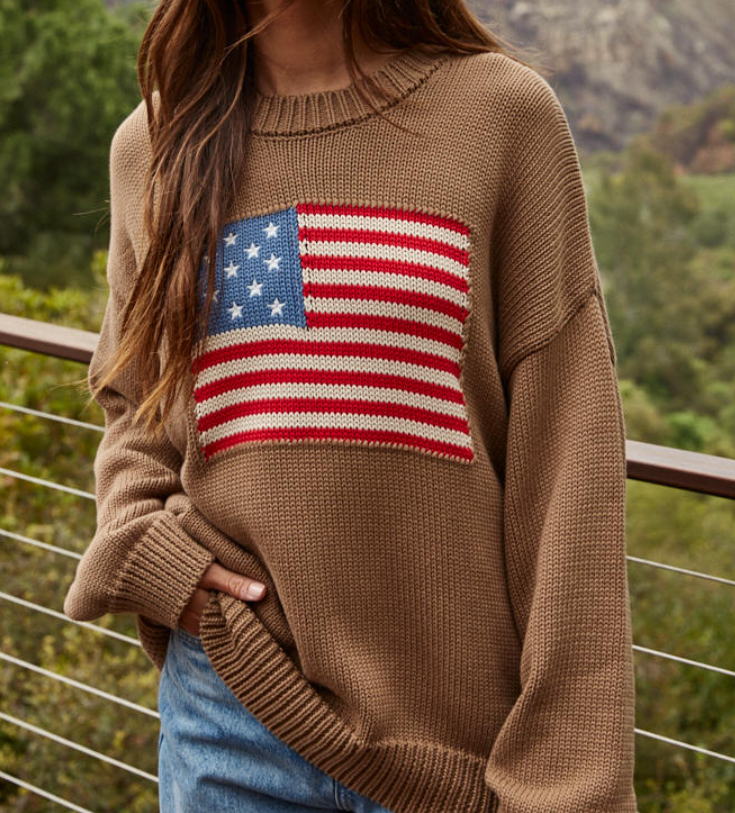 oversized american flag sweater