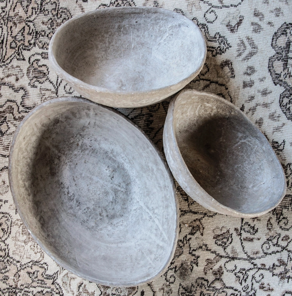 nesting paper mache bowl set