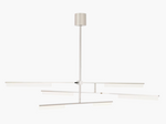 Modern Linear Six-Arm Chandelier in Polished Nickel