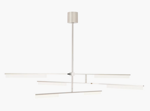 Modern Linear Six-Arm Chandelier in Polished Nickel