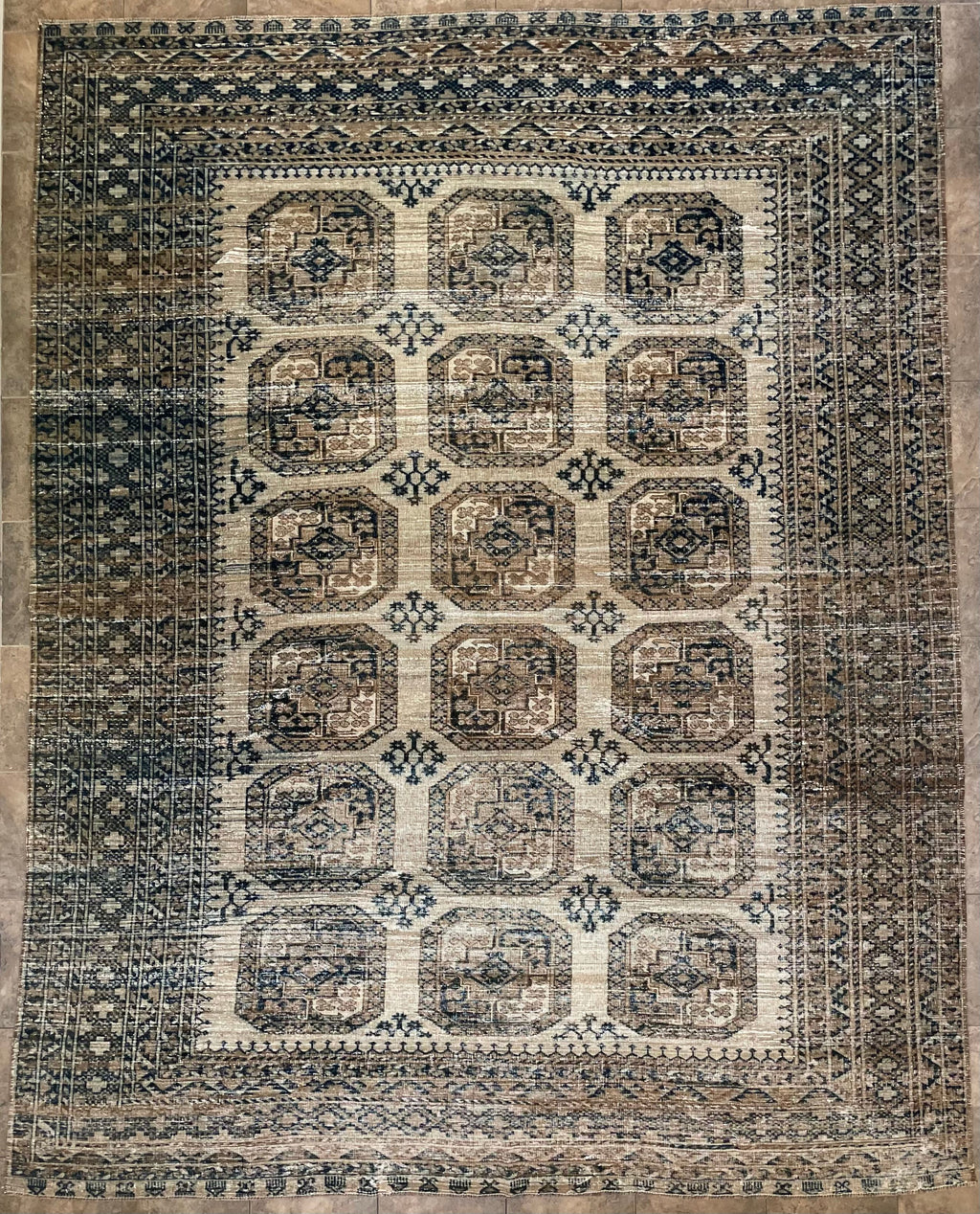 navy vintage turkish rug - 8'-6" x 11'-1"