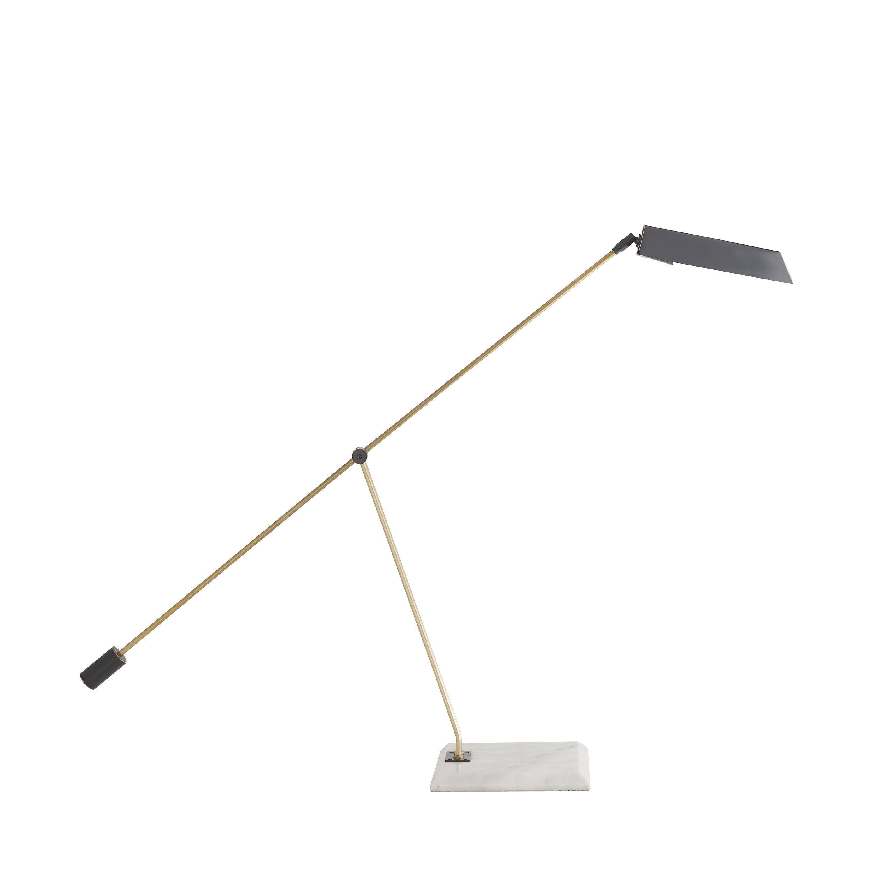 articulating brass and marble desk lamp