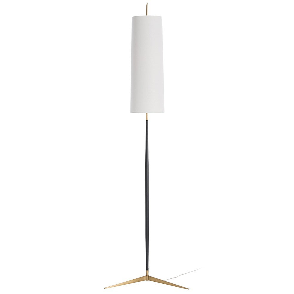 slender bronze and gold floor lamp