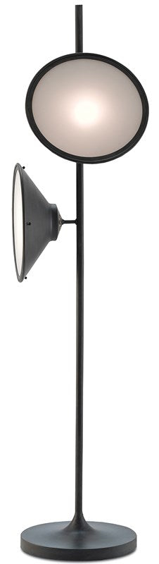antique black floor lamp with oversized shades