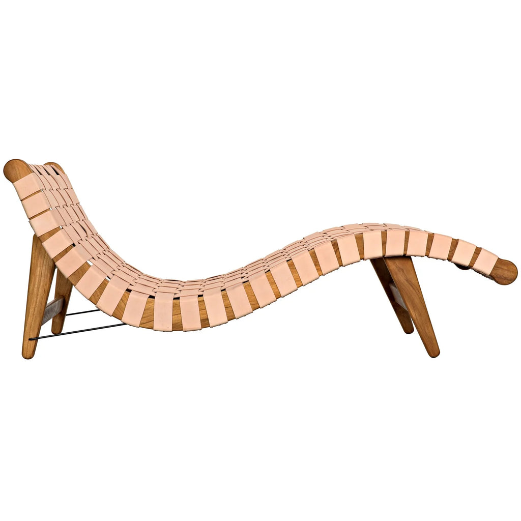 reverie leather strap chaise