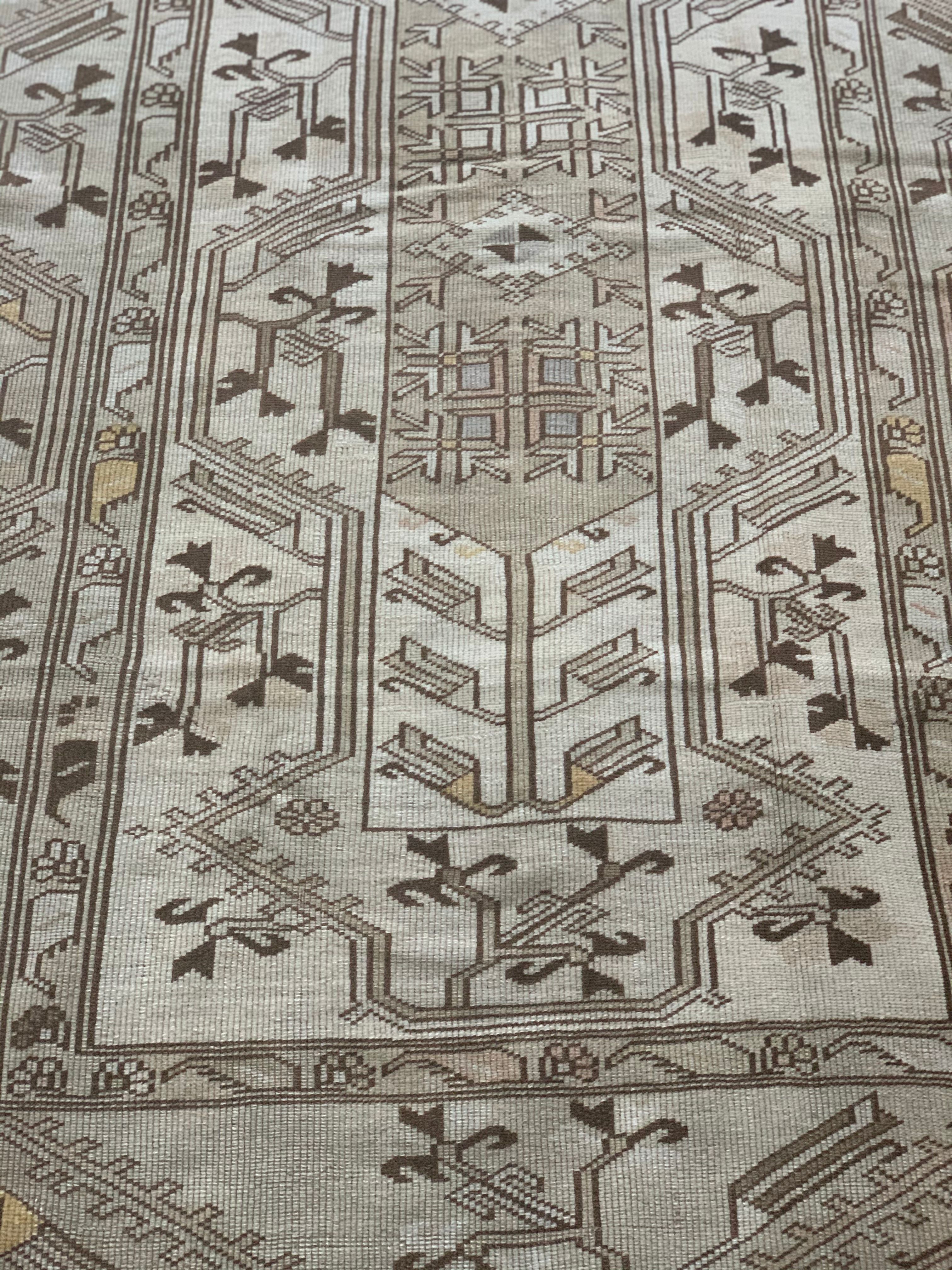 vintage turkish kars rug - 3' 7" x 6' 11"