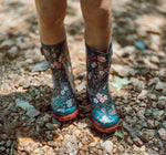 kids floral rain boots