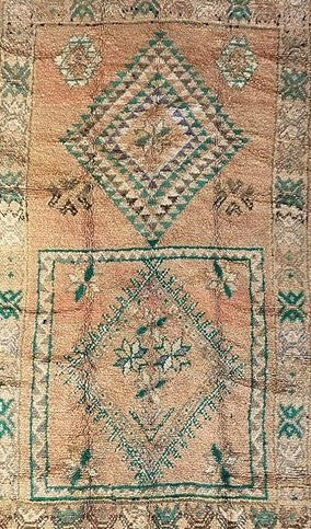 vintage moroccan geometric rug - 5'9" x 9'7"