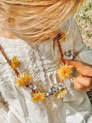 braided leather flower necklace