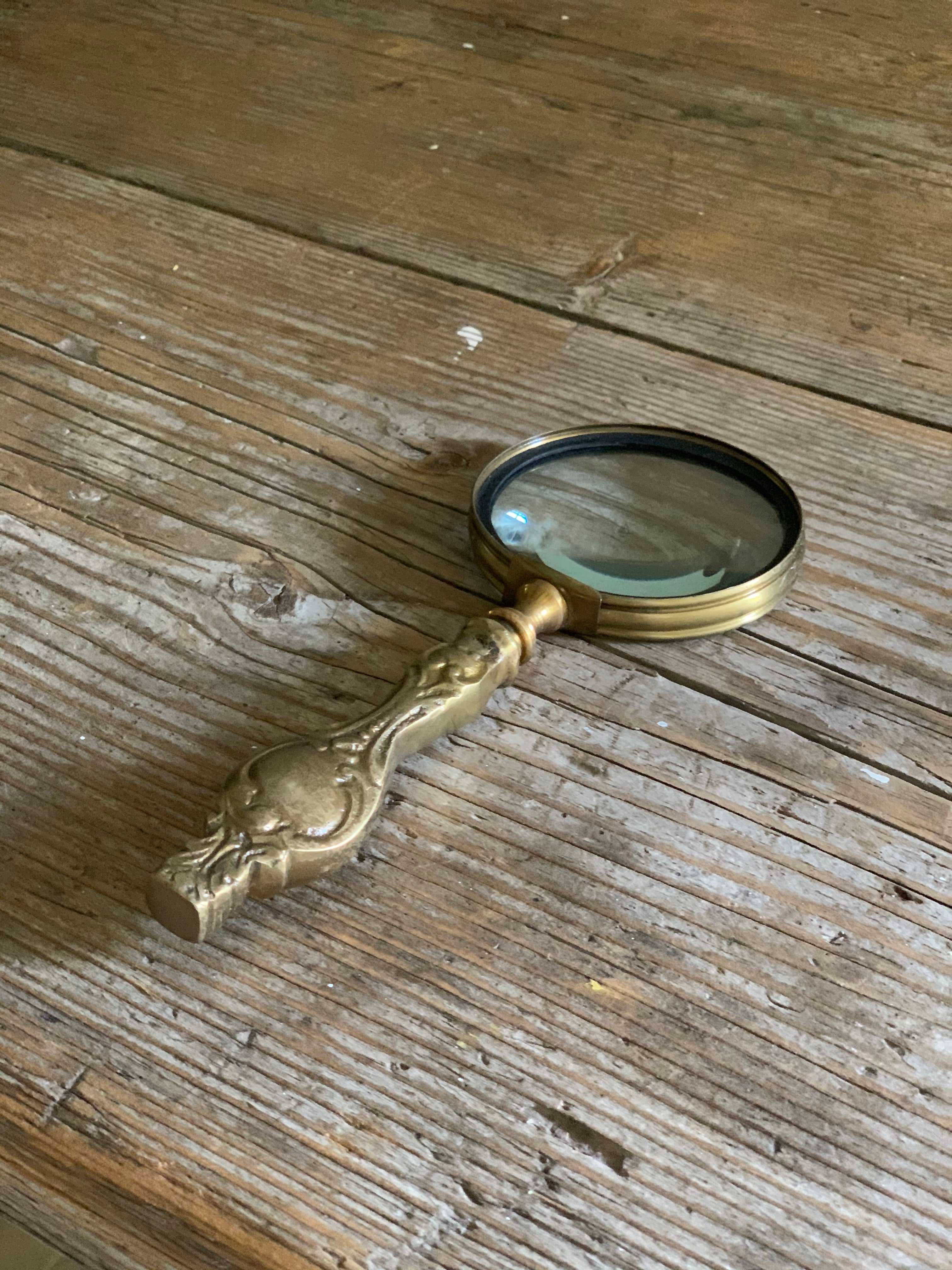 classic brass magnifying glass