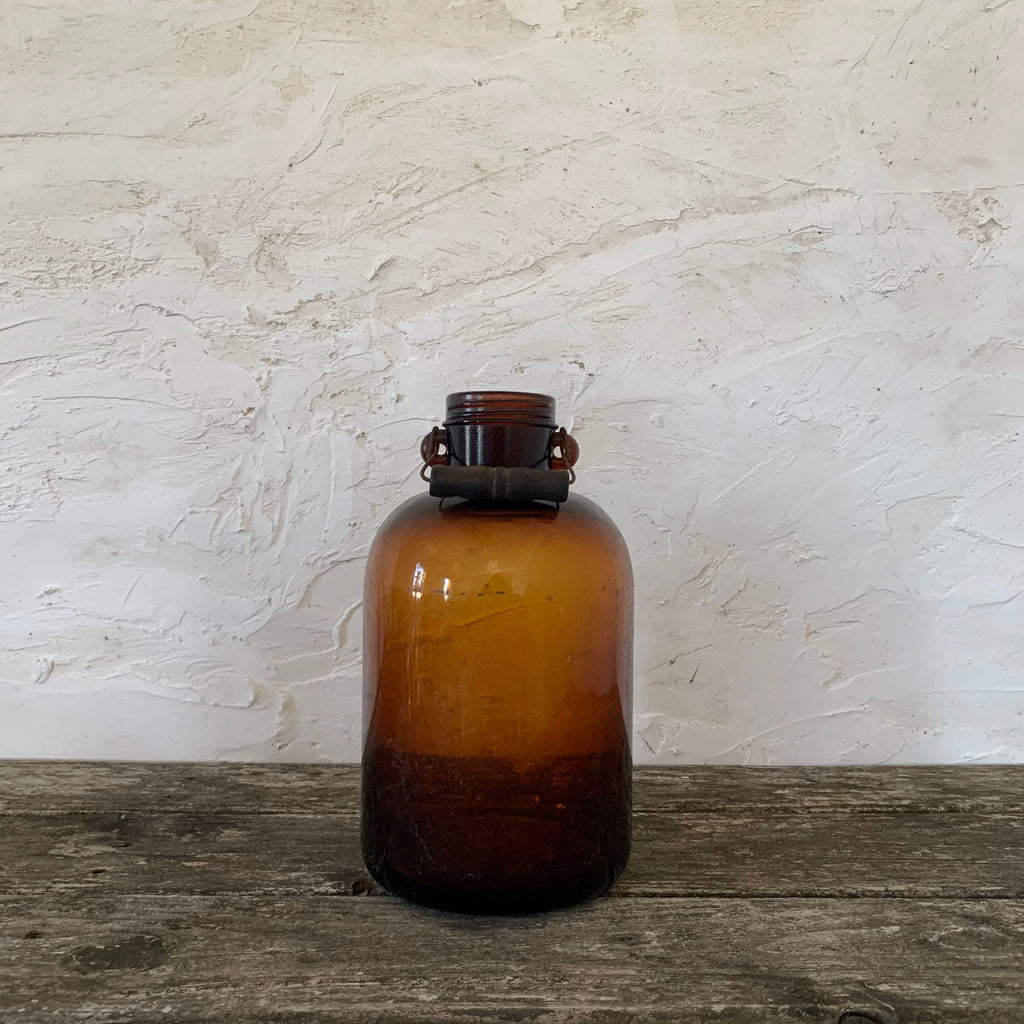 vintage amber glass jug