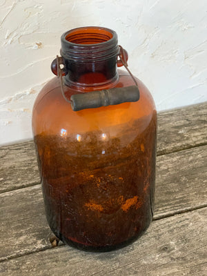 vintage amber glass jug