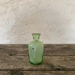 vintage green glass bud vase