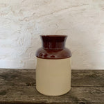 vintage earth-tone stoneware crock