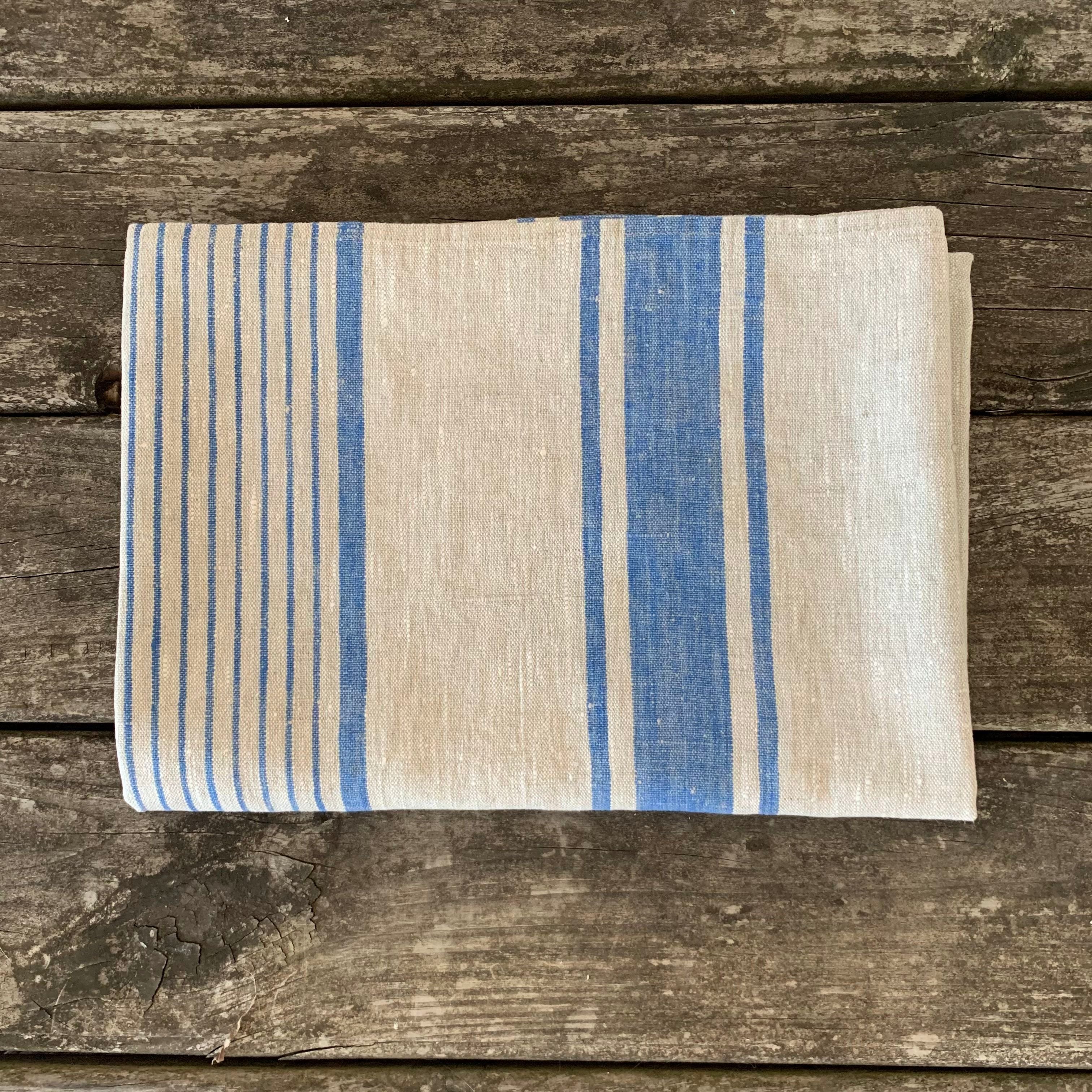 linen beach + bath towel - provence blue
