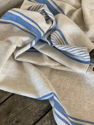 linen beach + bath towel - provence blue