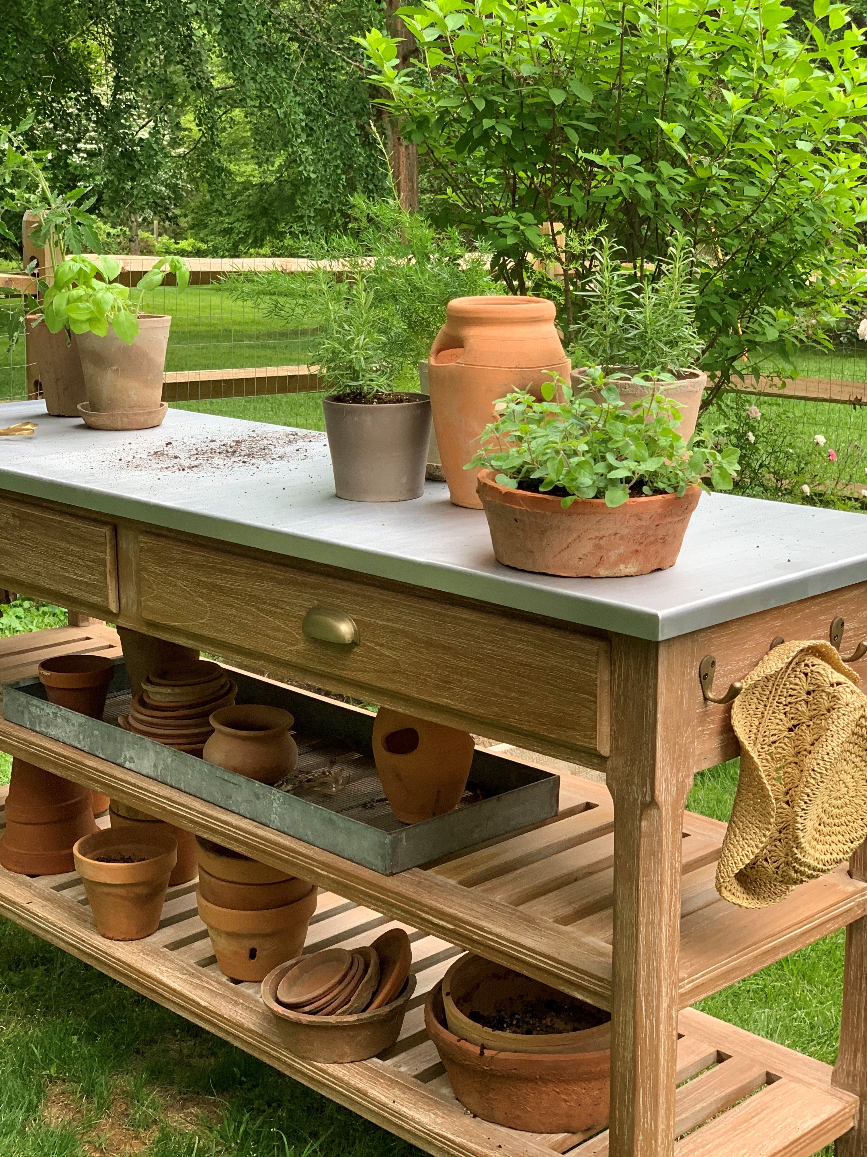 outdoor table for potted plants orchard potting table – Lauren Liess