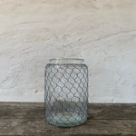 large caged wire glass vase