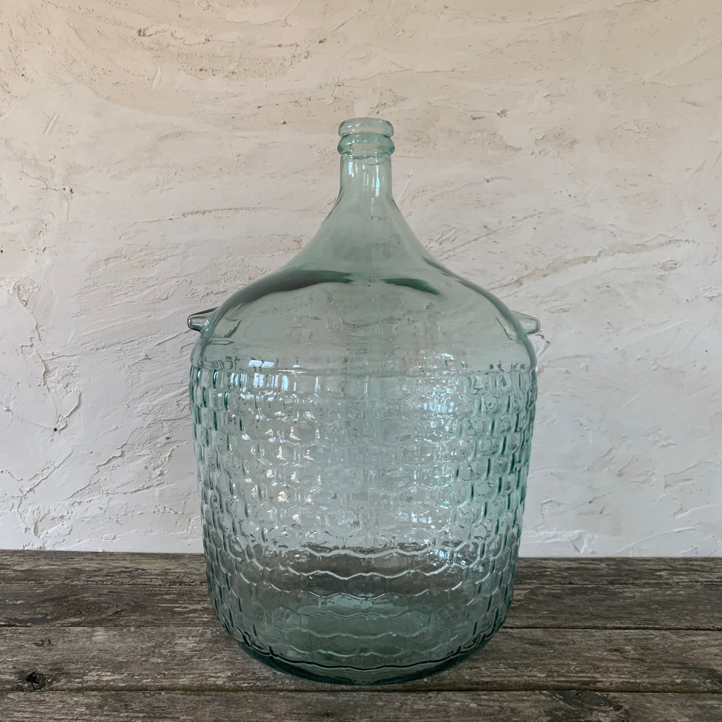 massive cellar bottle with embossed basketweave pattern